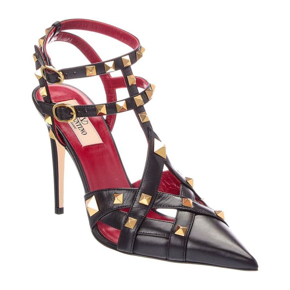 Valentino Rockstud Caged 100 Leather Pump, Black